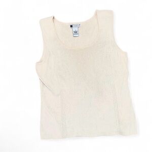 Women's Cream Sleeveless Knit Top